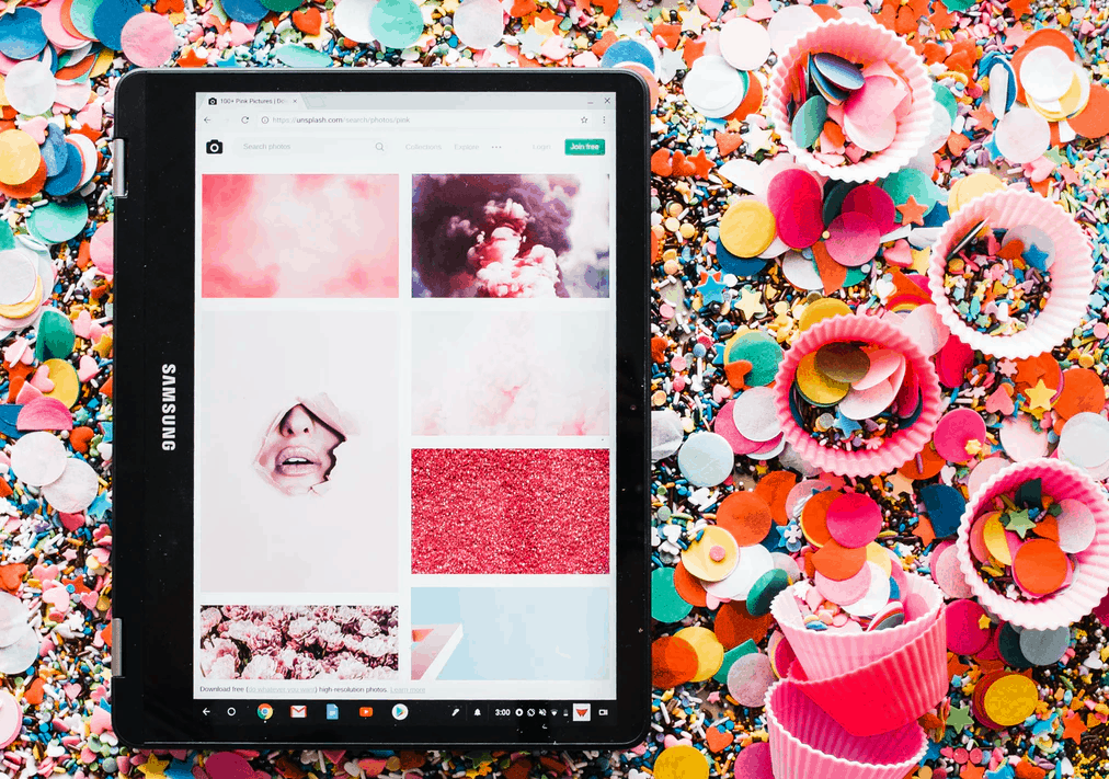 Ipad  et confettis