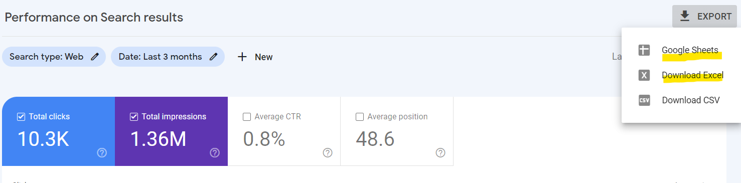 downloading report on google sheet
