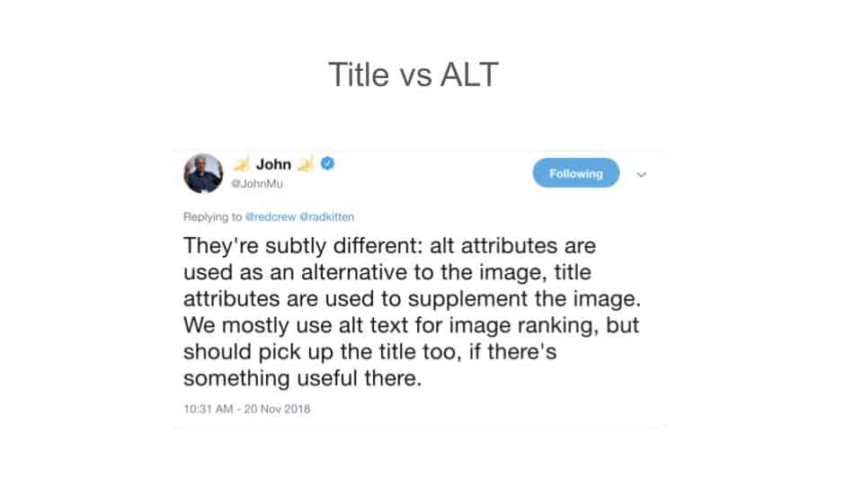 John tweet on Title Vs ALT