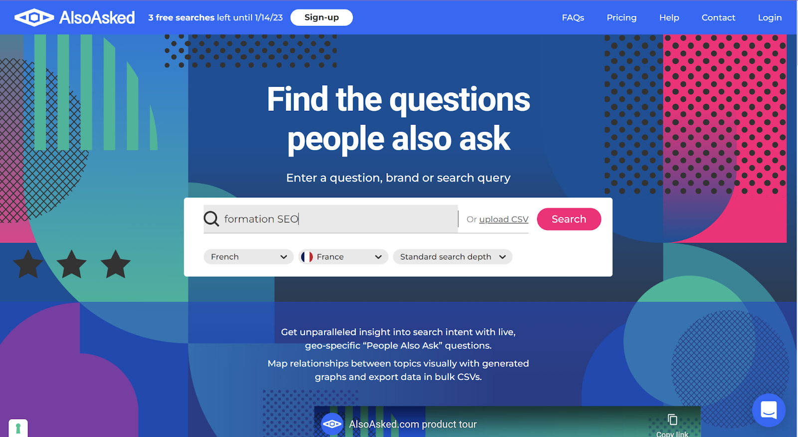Asking questions on also asked