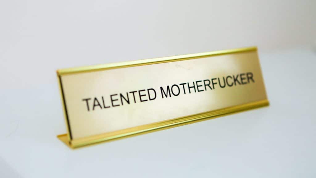 talented motherfucker office plate