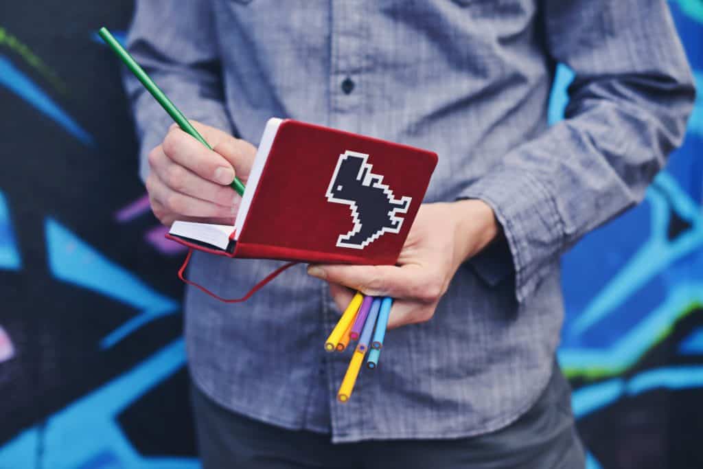 cahier dinosaure chrome