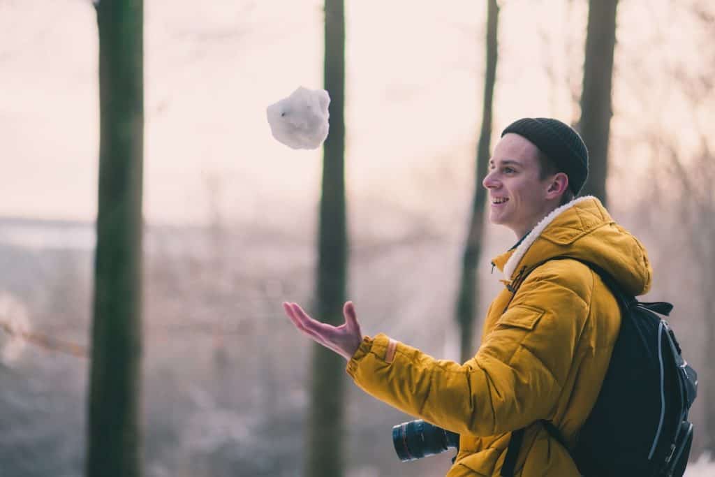 Man Playing Snow