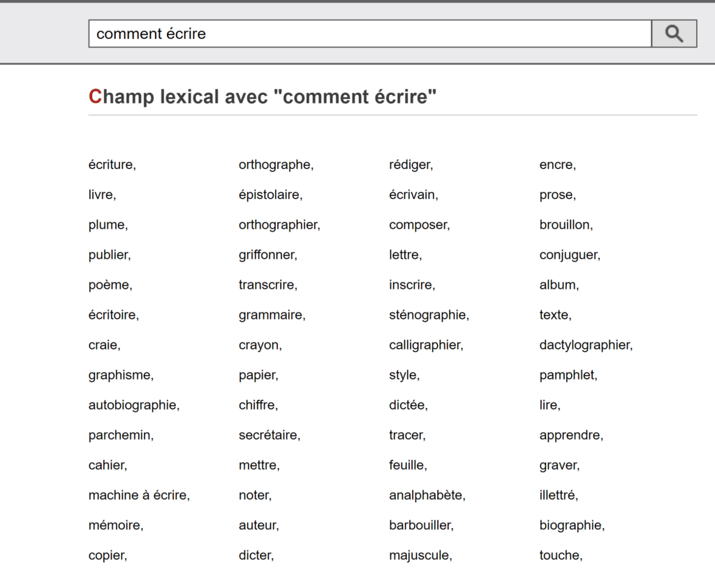 champ lexical pour "comment écrire", une excellent astuce de rédacteur SEO !