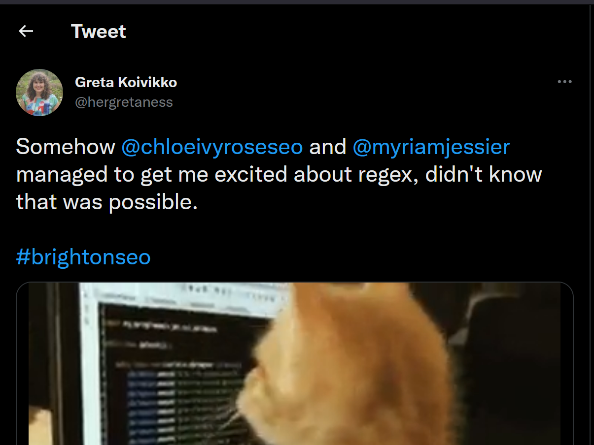 Tweet Post Greta about regex